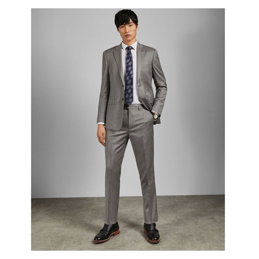 NWT Ted Baker London Men ARCINAT Debonair Plain Suit Pant Lt Grey 34L $259 N112